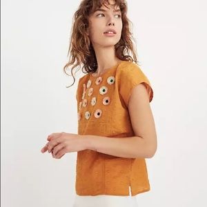 Madewell Embroidered Sunflower Top